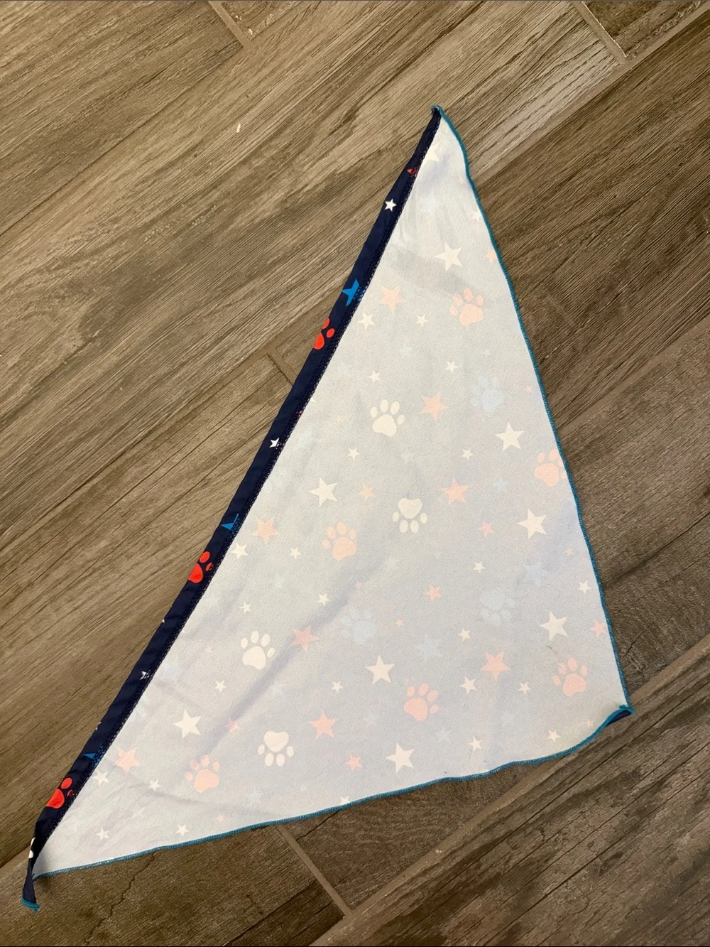 Navy Paw Print & Star Pet Bandana - Red, White, Blue